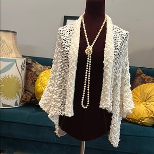 Elegant White Knit Shawl #26
